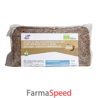 pane di segale integrale con semi di lino e semi di chia bio 500 g