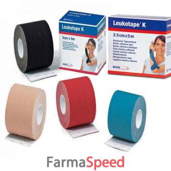 benda adesiva leukotape k per taping fisioterapico larghezza 2,5 cm lunghezza 5 m color carne 