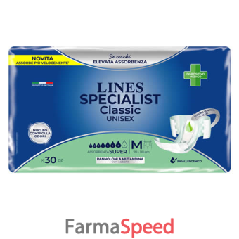 pannolone a mutanda lines specialist classic super mm 30 pezzi