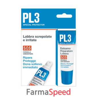 pl3 balsamo riparatore labbra sos con astuccio 7,5 ml