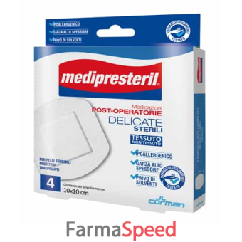 cerotto di medicazione sterile con supporto in tnt medipresteril postoperatorio delicato 10x10 cm 4 pezzi