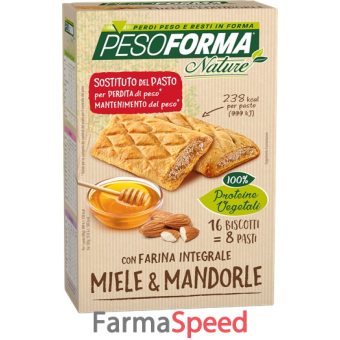 pesoforma biscotto integr miele mandorle 16 pezzi 33 g