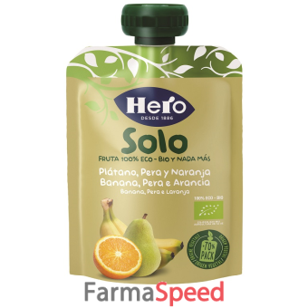 hero solo frutta frullata 100% bio banana pera arancia 100 g