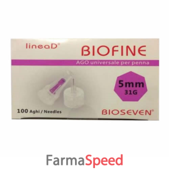 ago per penna da insulina linea d biofine gauge 31 lunghezza 5 mm 100 pezzi