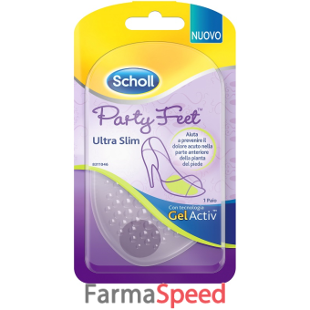 plantare con cuscinetto party feet gel activ ultra slim 1 paio