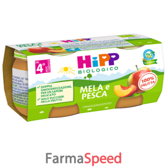 hipp omogeneizzato mela/pesca 2 x 80 g