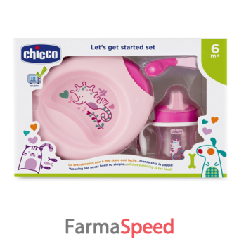 chicco set pappa 6m+ rosa con cucchiaio rosa