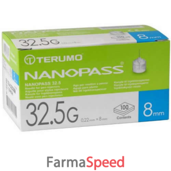 ago per penna da insulina nanopass 32,5 gauge lunghezza 8 mm 100 pezzi