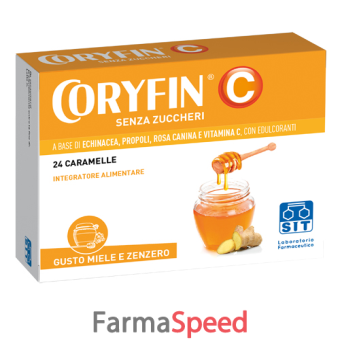 coryfin c senza zucchero miele zenzero 24 caramelle