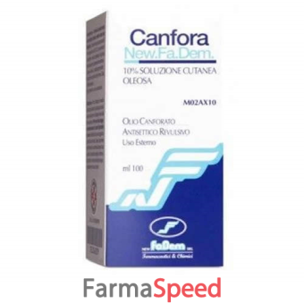 canfora - 10% soluzione cutanea 1 flacone 100 ml di 10% soluzione cutanea 1 flacone 1000 ml di soluzione idroalcolica 