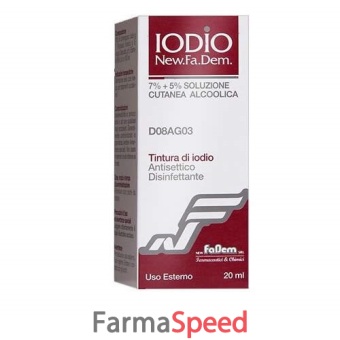 iodio sol alco i - 7%/5% soluzione cutanea alcoolica 1 flacone 20 ml 