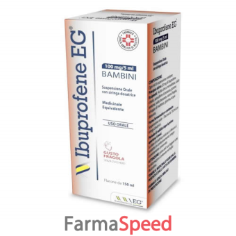 ibuprofene eg - bambini 100 mg/5 ml sospensione orale gusto fragola senza zucchero 1 flacone da 150 ml con siringa dosatrice