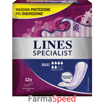 lines specialist maxi x 12 ausilio assorbente sagomato