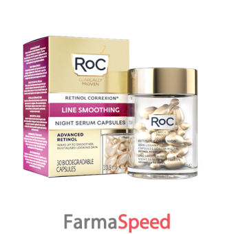 roc retinol correxion line smoothing siero viso notte 30 capsule