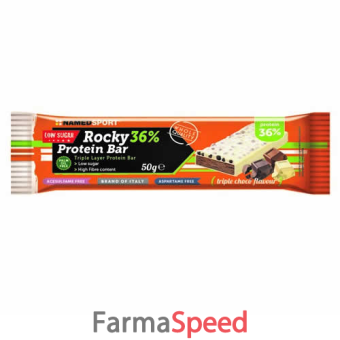 rocky 36% protein bar triple choco barretta 50 g