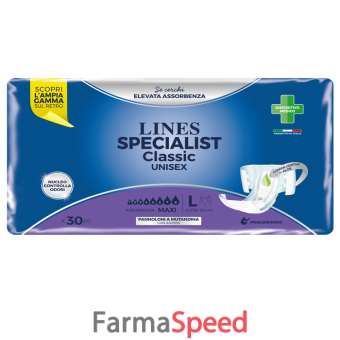 lines specialist classic pannolone mutanda maxi large 30 pezzi