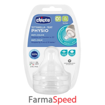 chicco tettarella perfect 5 0m in silicone 1 foro 2 pezzi