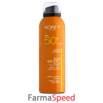 korff sun secret latte spray corpo spf50+ 200 ml