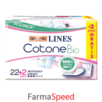 lines cotone bio salvaslip ripiegati 24 pezzi