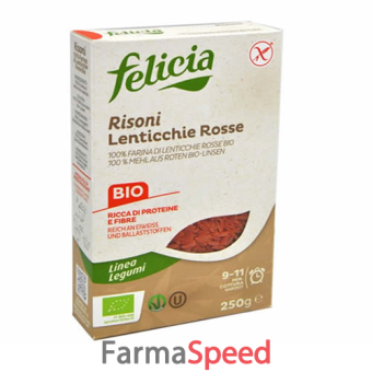 felicia bio risoni lenticchie rosse 250 g