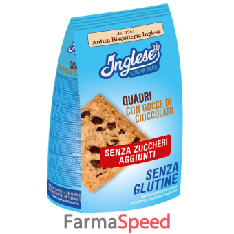 inglese biscotti quadri con gocce di cioccolato senza zuccheri aggiunti 300 g