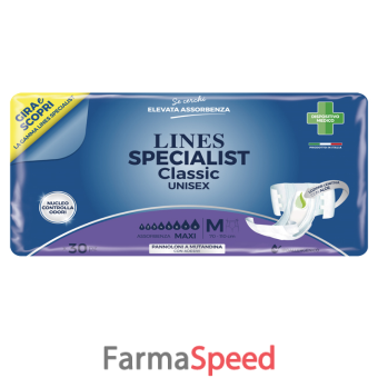 pannolone a mutandina lines specialist classic maxi misura media 30 pezzi