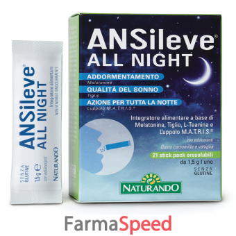 ansileve all night 21 stick pack orosolubili