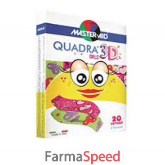 cerotto master-aid quadra 3d girls 20 pezzi assortiti