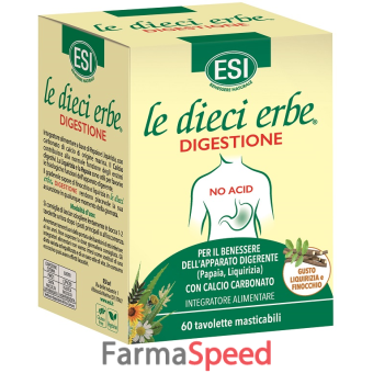 esi le dieci erbe digestione no acid 60 tavolette masticabili