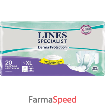 pannolone a mutandina lines specialist derma maxi xl 20 pezzi