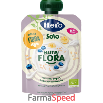 hero baby solo pouch nutriflora yogurt banana avena mirtilli 100 g