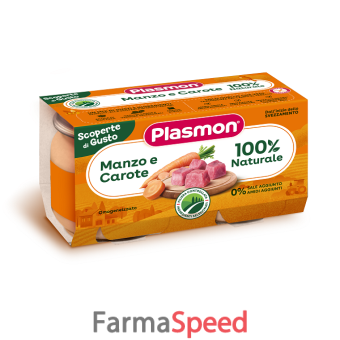 plasmon omogeneizzati manzo carote 2 pezzi da 120 g