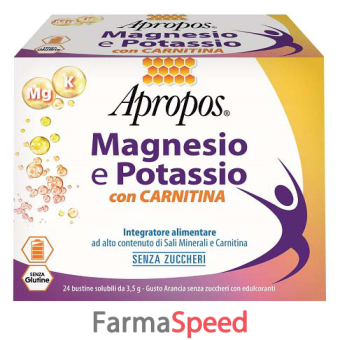 apropos magnesio potassio carnitina 24 bustine senza zucchero