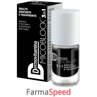 dermovitamina micoblock 3in1 smalto idratante e traspirante nero 5 ml