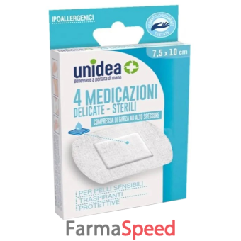 medicazione sterile unidea tessuto non tessutto 7,5 x 10 cm 4 pezzi