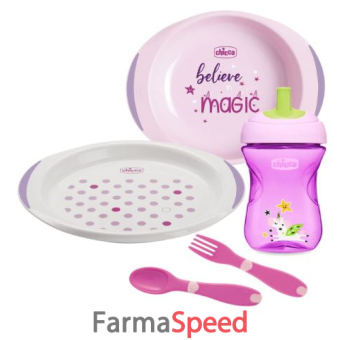 chicco set pappa 12 mesi+ rosa