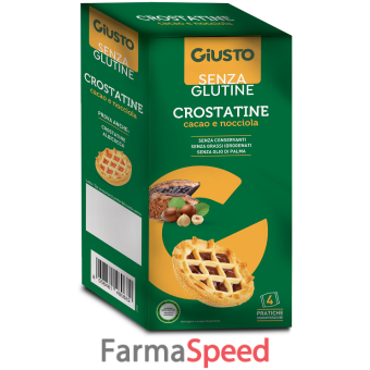 giusto senza glutine crostatina cacao nocciole 4 pezzi da 45 g