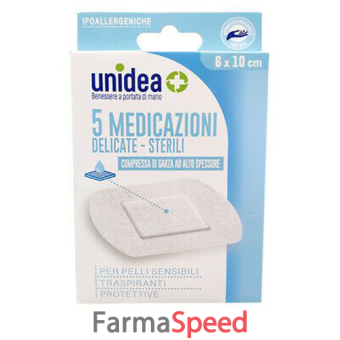 cerotto di medicazione classico sterile unidea con supporto tnt 6x10 cm 5 pezzi