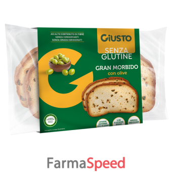 giusto senza glutine gran morbido con olive verdi 190 g