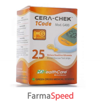 strisce reattive autocontrollo glicemia per cera-chek 1 code 25 pezzi