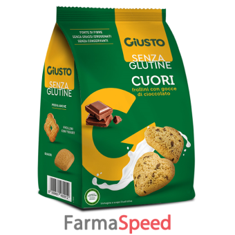 giusto senza glutine cuori frollini con gocce di cioccolato 200 g