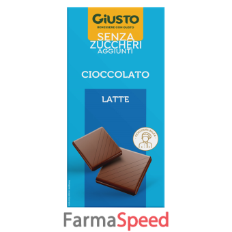 giusto senza zucchero tavoletta cioccolato latte 85 g