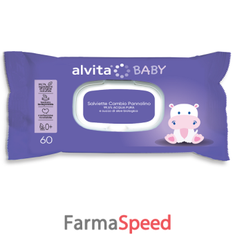 alvita baby salviette pure water 60 pezzi