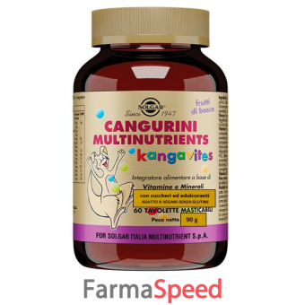 cangurini multinutrients frutti bosco solgar 60 tavolette masticabili