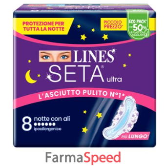 lines seta ultra assorbenti notte 8 pezzi