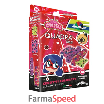 cerotto master-aid quadra girls lady bug assortiti 18 pezzi