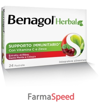 benagol herbal menta e ciliegia 24 pastiglie