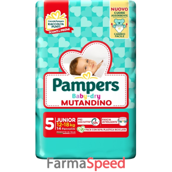 pampers baby dry pannolino mutandina junior small pack 14 pezzi