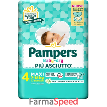 pampers baby dry pannolino maxi 17 pezzi