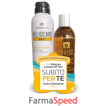 heliocare invisible spray spf50+ 200 ml + avalon detergente fluido 250 ml